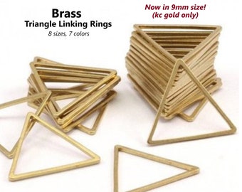 20pcs - 13-29mm, brass, triangle linking rings, white silver, gold, bronze, brass, jewelry making, necklaces, bracelets, earrings, crafts