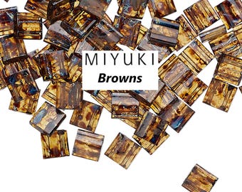 5g Miyuki TILA Beads: Brown Bronze Two Hole Glass Beads