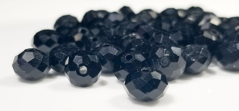 8x6mm rondelle jewelry black 10pcs destash faceted crystal beads DIY component
