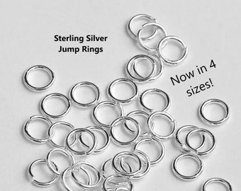 50pcs - 3,6,7,8mm, .800 sterling silver, jump rings, open, finding, component, jewelry, DIY, destash