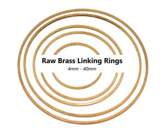 20/50pcs Raw Brass Linking Rings: DIY Jewelry Component (5-40mm)