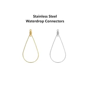 20 connecteurs goutte d'eau en acier inoxydable : boucles d'oreilles pendantes