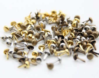 Amosfun 8x16mm Paper Fasteners Brads Round Brads Crafts Pins for Album Scrapbook Decoration 100pcs