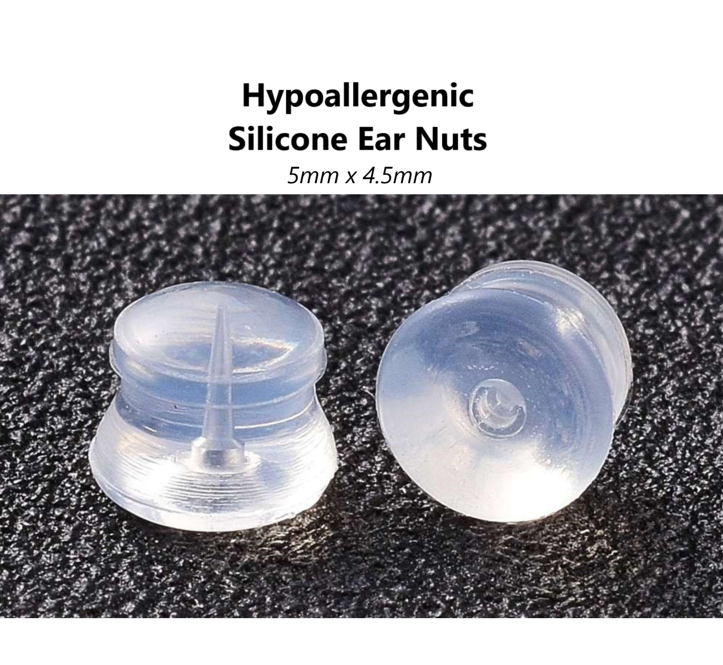 200pc Clear Soft Plastic Earring Back Stopper Ear Nuts Soft Clear Earring  Backs Safety Bullet Clutch Stopper 4x4mm Hole: 1mm