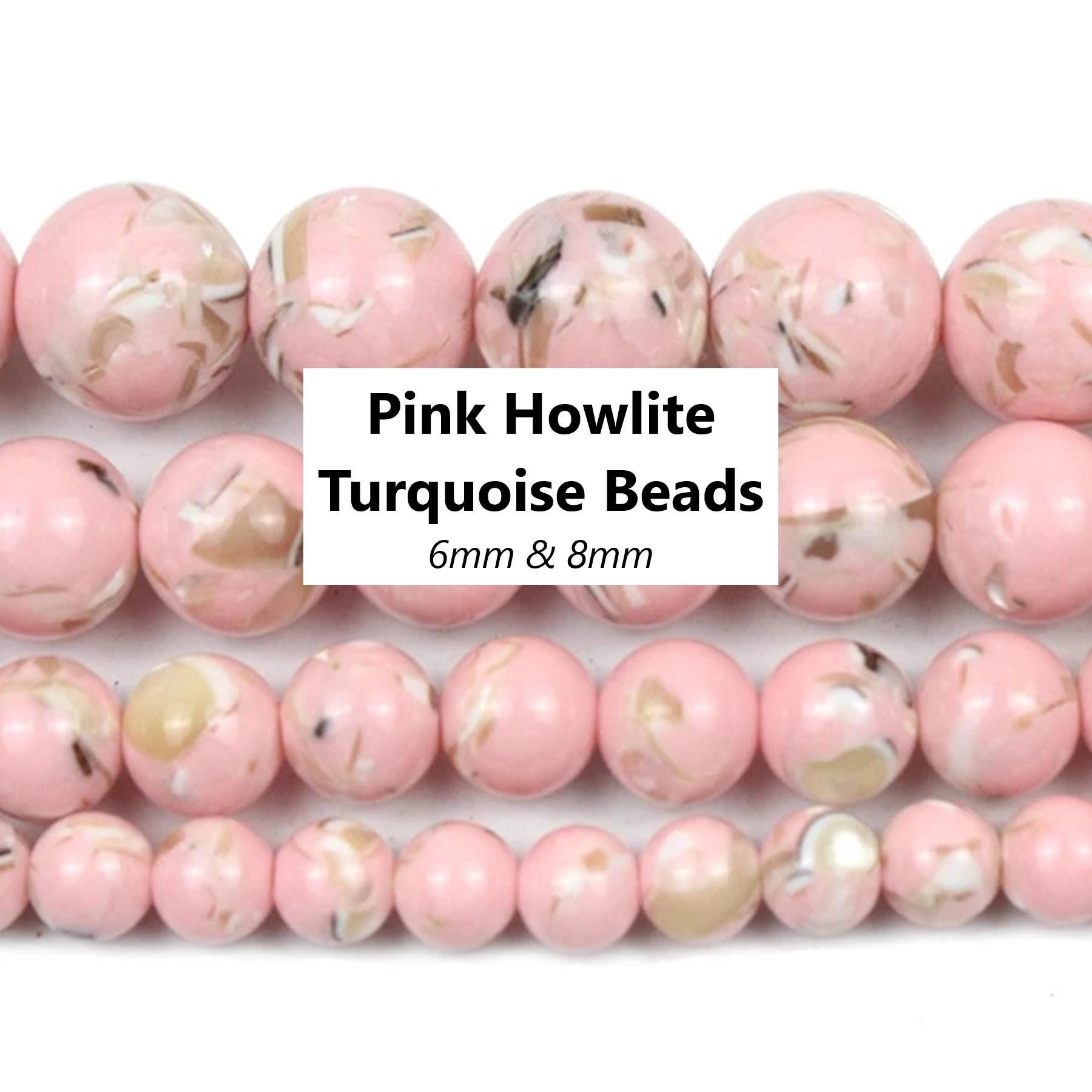 Pink Howlite Turquoise Beads: Natural Stone DIY Jewelry (6mm, 8mm