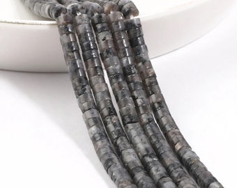 50pcs - 4x2mm, map jasper stone beads, heishi, grey, black, white, natural, earring, necklace, finding, jewelry making, DIY, craft