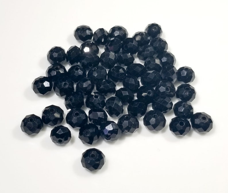8x6mm rondelle jewelry black 10pcs destash faceted crystal beads DIY component