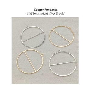 10pcs - 41x38mm, copper, pendant, bright silver, KC gold, linking ring, closed, connector, component, jewelry, DIY,
