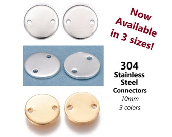 20pcs 304 Stainless Steel Round Connectors: Jewelry Making Supplies