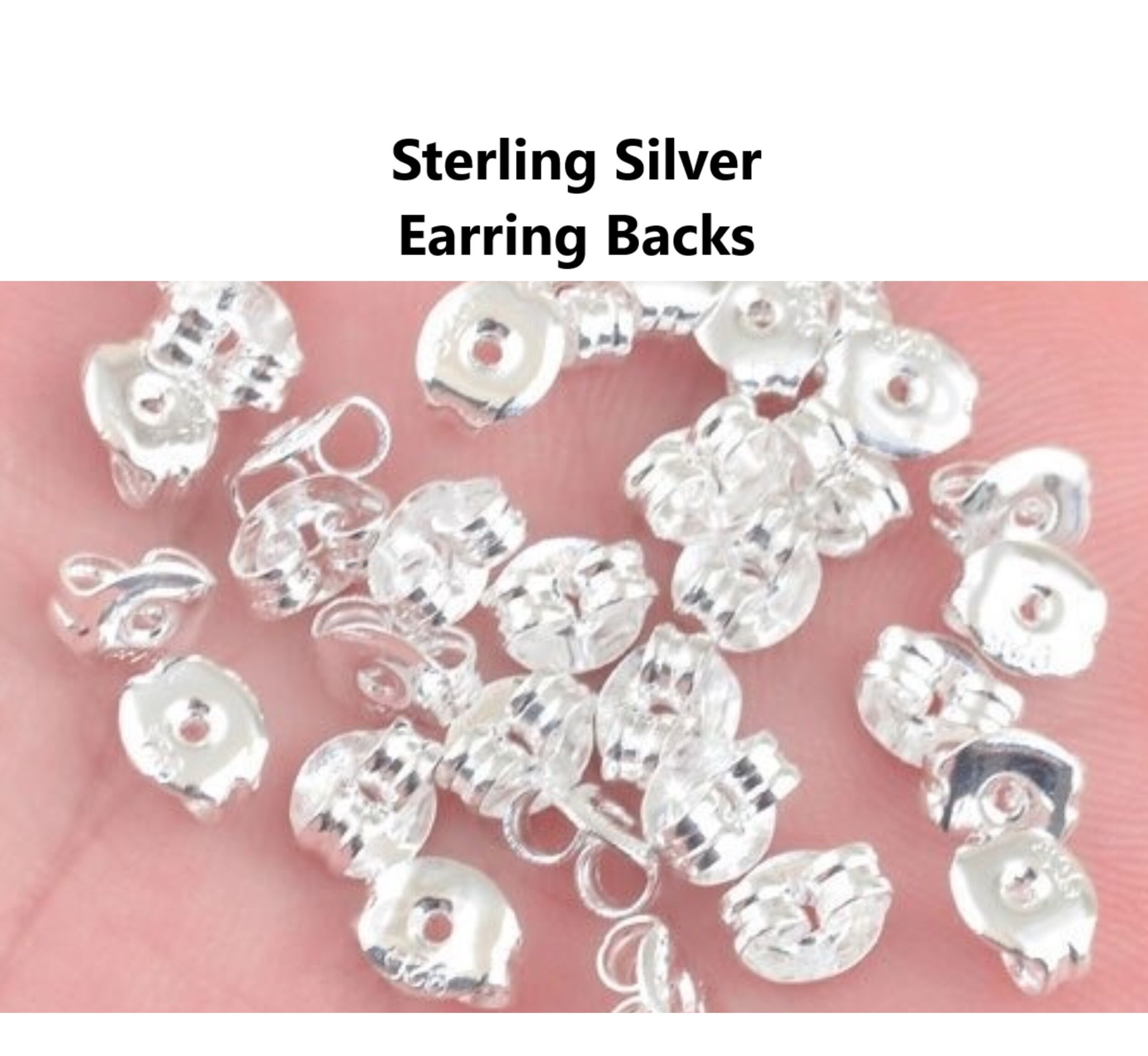 Sterling Silver 6.3mm Dia. Silicone-Covered Friction Ear Nut