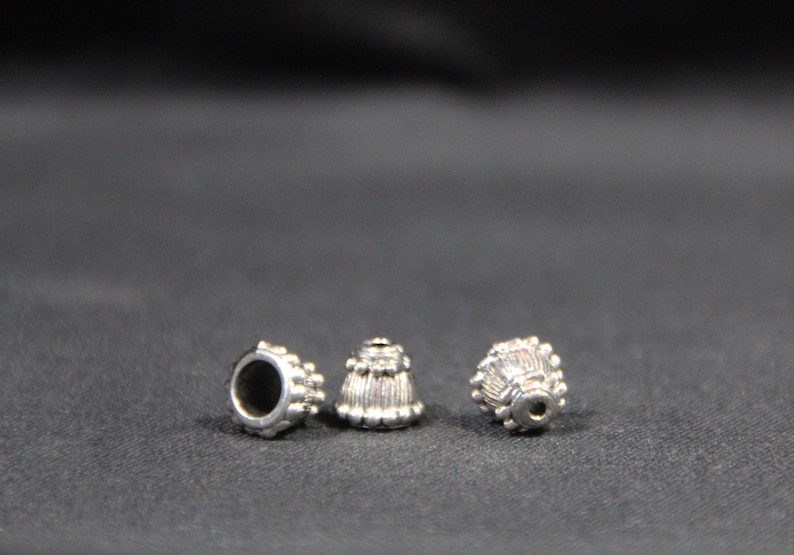 handmade DIY jewelry making tibetan silver cord end bead caps 8x10mm craft destash