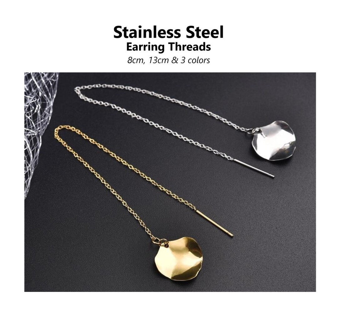 Stainless Steel Earring Threader Chains: DIY Jewelry Findings - (10pcs ...