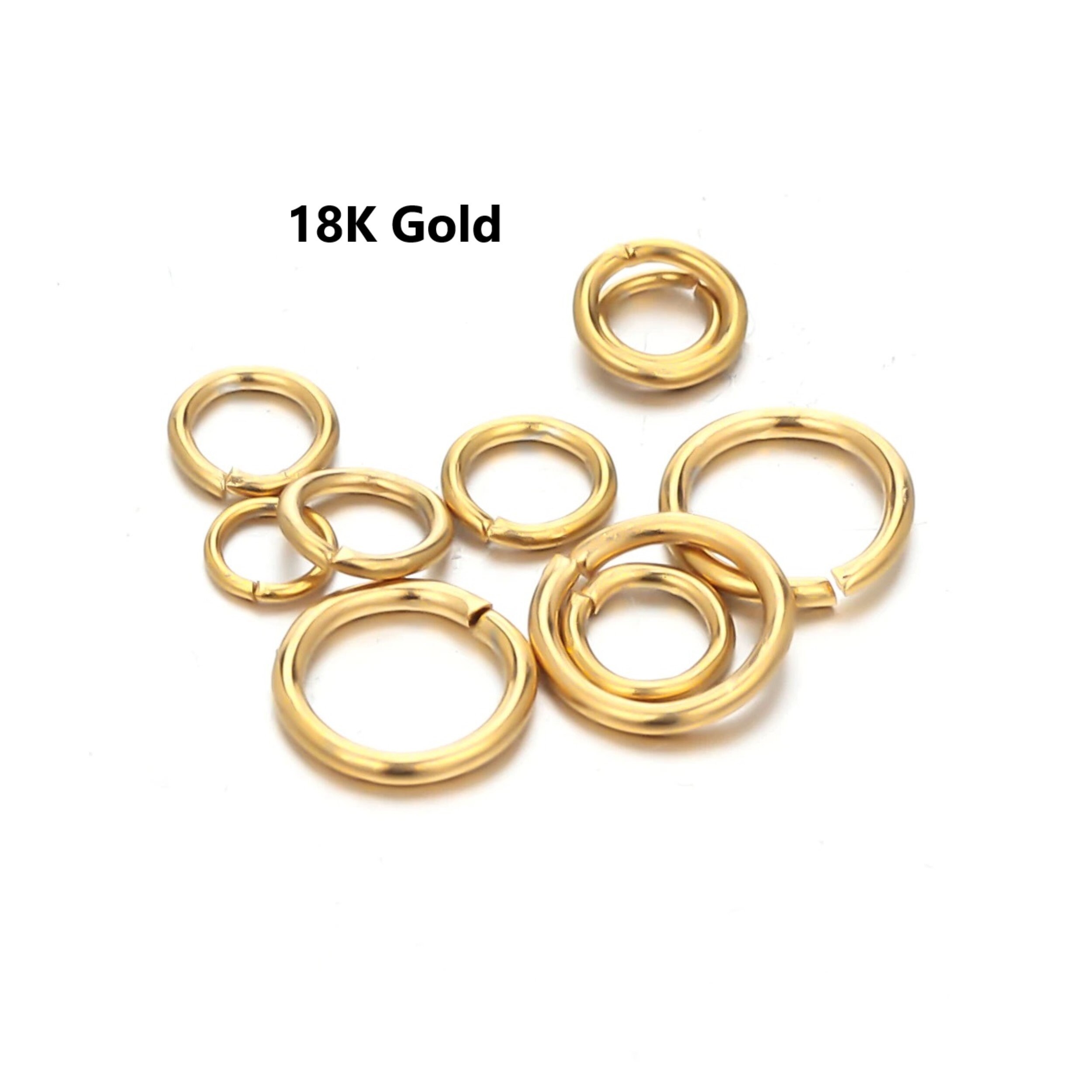 100PCS 3.5MM-10MM DIY Making Jewelry Findings Stainless Steel Jump Rings  Gold