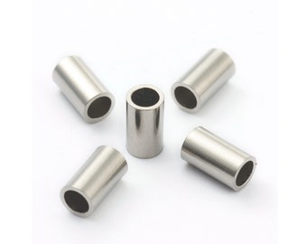 20pcs - 4,6,7mm, stainless steel tube beads, column beads, jewelry making