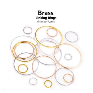 20pcs Brass Linking Rings: DIY Jewelry Component (7-60mm)