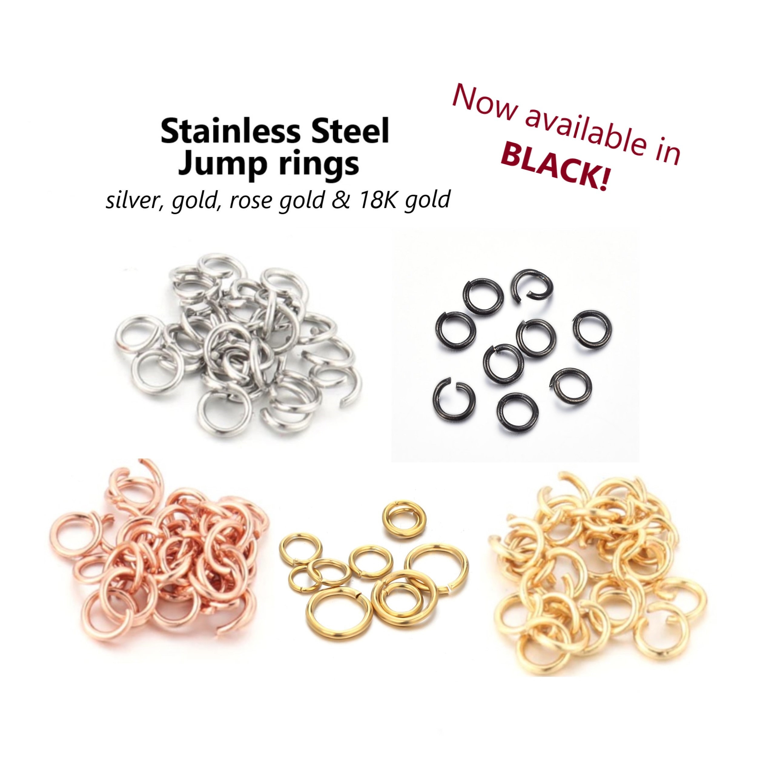 25 Nickel Free Stainless Steel Jump Rings Handmade in 14 or 18