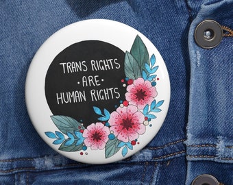 Trans Rights Are Human Rights pin, Ally, LGBTQ+ Ally pin Gay Pride LGBTQ pin, Pride pin, Trans pin, Pride pin, LGBT pin, Gay Pin