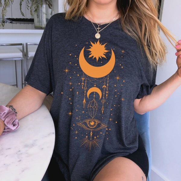 Evil Eye Shirt Sun and Moon Shirt All Seeing Eye Spiritual Shirts Witchy Clothing Witchy Things Witchy Clothes Witchy Shirt Celestial Shirt