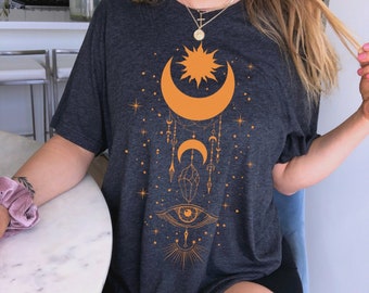 Evil Eye Shirt Sun and Moon Shirt All Seeing Eye Spiritual Shirts Witchy Clothing Witchy Things Witchy Clothes Witchy Shirt Celestial Shirt