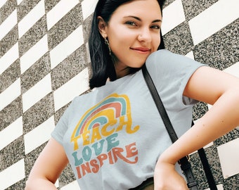 Teacher Shirt, Teach Love Inspire Reto shirt, Teacher vintage Shirt, Cute Teacher Shirt, Teacher Tee, Field Trip Shirts for Teachers