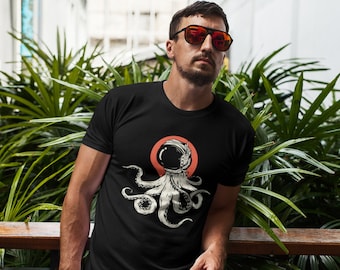 Koszulka Octopus Astronaut Graphic Tentacles Męska koszulka damska Unisex Koszulka Animal Illustration Modna koszulka Kraken Octopus Instagram Hipster tee