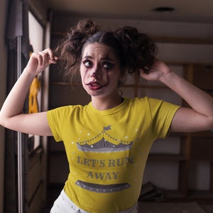 Lets run away Circus Clowncore Clothing Kidcore Clothing Weirdcore Alt Clothing Aesthetic Clothing Creepy Cute Clown Aesthetic Clown Shirt