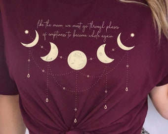 Moon Phases Mental Health Shirt Moon Light Celestial Top Witchy Shirt Celestial Shirt Zen Shirt Women Empower Shirt Spiritual Shirt