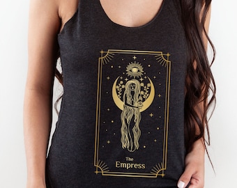Impératrice Tarot Card Tank L’Impératrice Tarot Tarot chemise Tarot Card Chemise Chemise Spirituelle Tarot tank Chemise Occulte Chemise Sorcière