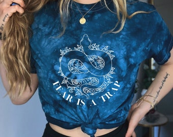 Fear Is A Trap Tie Dye Shirt Motivational Shirt Snake Shirt Mental Health Shirt Empowerment Shirt Activist Shirt Tattoo Shirt Tye Dye
