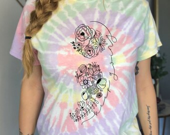 Suicide Awareness Mental Health Shirt Semi Colon You Matter Shirt Mental Health Art Botanical Shirt Wildflower Shirt Mental Health Tshirt
