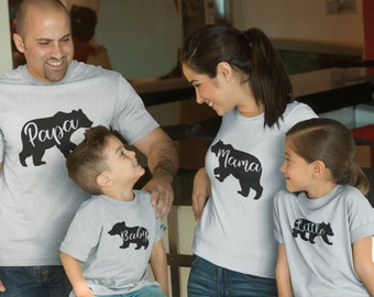 Matching Family Bear Shirts | Mama, Papa, Baby Bear Design