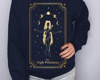 La Alta Sacerdotisa Tarot Tarot Camisa Tarot Card Shirt Indie Tarot Sudadera de moda Sudadera Bruja Sudadera Bruja Sudadera Brujo Ropa Bruja
