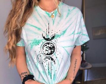 Mystical Moon Shirt Mystical Shirt Moon phases shirt Crescent Moon Full Moon Celestial Shirt celestial top Moon Light Triple Moon