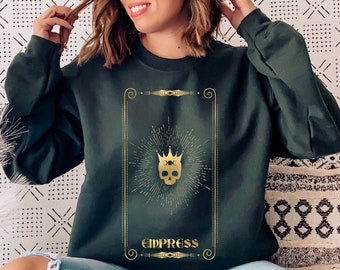 La emperatriz, suéter brujo, camisa tarot, ropa de bruja, camisa de bruja reina, camisa oculta, camisa de adivinanza, estética mística