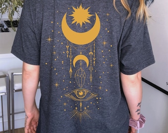Evil Eye Shirt Sun and Moon Shirt All Seeing Eye Spiritual Shirts Witchy Clothing Witchy Things Witchy Clothes Witchy Shirt Celestial Shirt