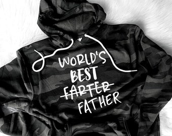 Worlds Best farter black Camo Hoodie | Worlds best father Hoodie | Gift for dad | funny dad | black and gray Camo