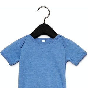 Blank Baby  bodysuits | Bella + Canvas Heather Columbia blue 3-6m | Completely blank | Blank Baby One-piece