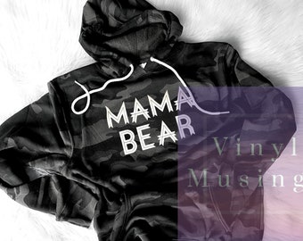 mama bear camo zip up hoodie
