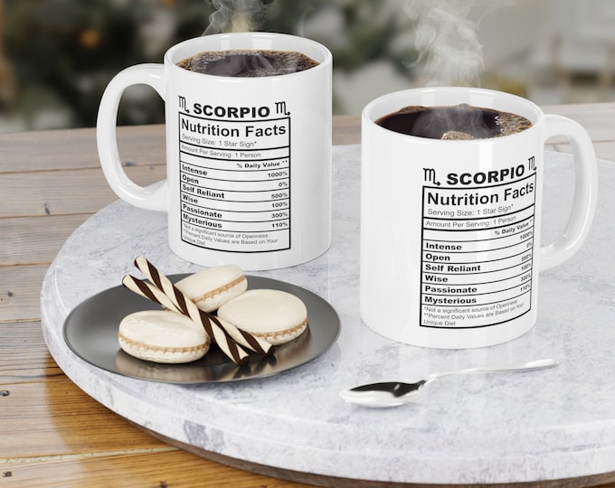 Scorpio Coffee Mug, Funny Zodiac Mug, Scorpio 1000% intense, 11oz or 15oz coffee mugs, Stocking stuffer