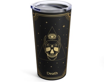 Death Tarot Witchy tumbler Tarot Tumbler Witch tumbler Travel mug Occult coffee Fortune Teller Mystical aesthetic Tarot Card