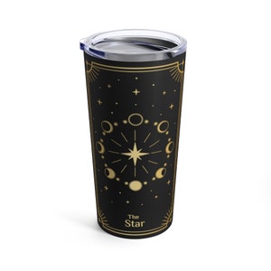 The Star Tarot Witchy tumbler Tarot Tumbler Witch tumbler Travel mug Occult coffee Fortune Teller Mystical aesthetic Tarot Card