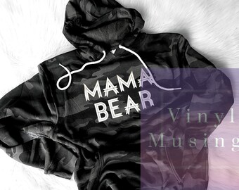 Mama Bear Camo Hoodie, Unisex Lightweight Spring Hoodie