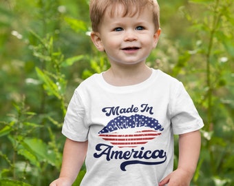 Made in America toddler Shirt, Patriotic shirt, American Flag, gift for kids, independence day shirt, 4th of July, Made in the USA