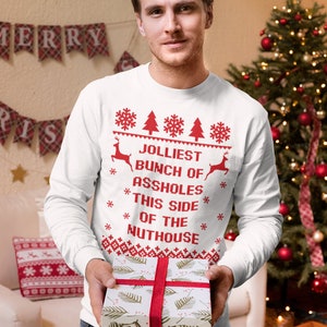Funny Christmas Vacation Shirt | Jolliest Bunch Ugly Sweater Design