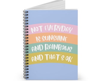 Rainbows and Sunshine Manifesting journal  Gratitude journal Affirmation journal Dream journal Self care journal Wellness journal