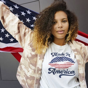 Made in America Shirt, Patriotic shirt, American Flag, gift for her, Independence day shirt, 4th of July, Made in the USA