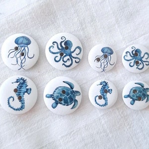 Wood Sea Life Buttons: Decorative Craft Buttons - 8-Pack