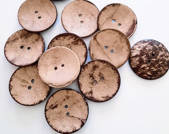 NOTE 3 WEEK DELAY - Huge! 50mm (2")  Coconut Shell Buttons, Craft Buttons