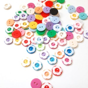 8-pk+ Sweet Floral Buttons,  Multi Color Buttons, Craft Buttons