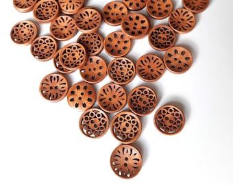 NOTE 3 WEEK DELAY - 8-pack+ Natural Wooden laser cut Buttons, Decorative Wood Buttons, Craft Buttons